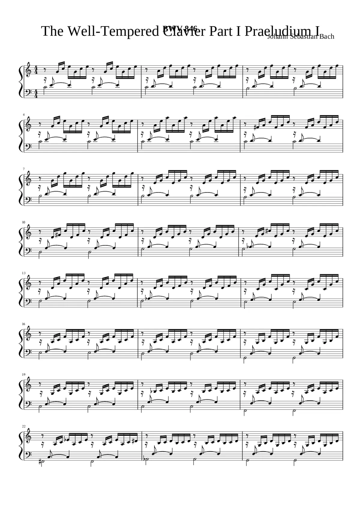 Prelude and Fugue in C major BWV 846 - Page 1