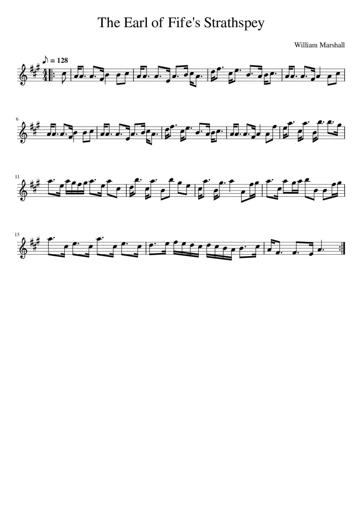 the Earl of Fife's Strathspey - Page 1