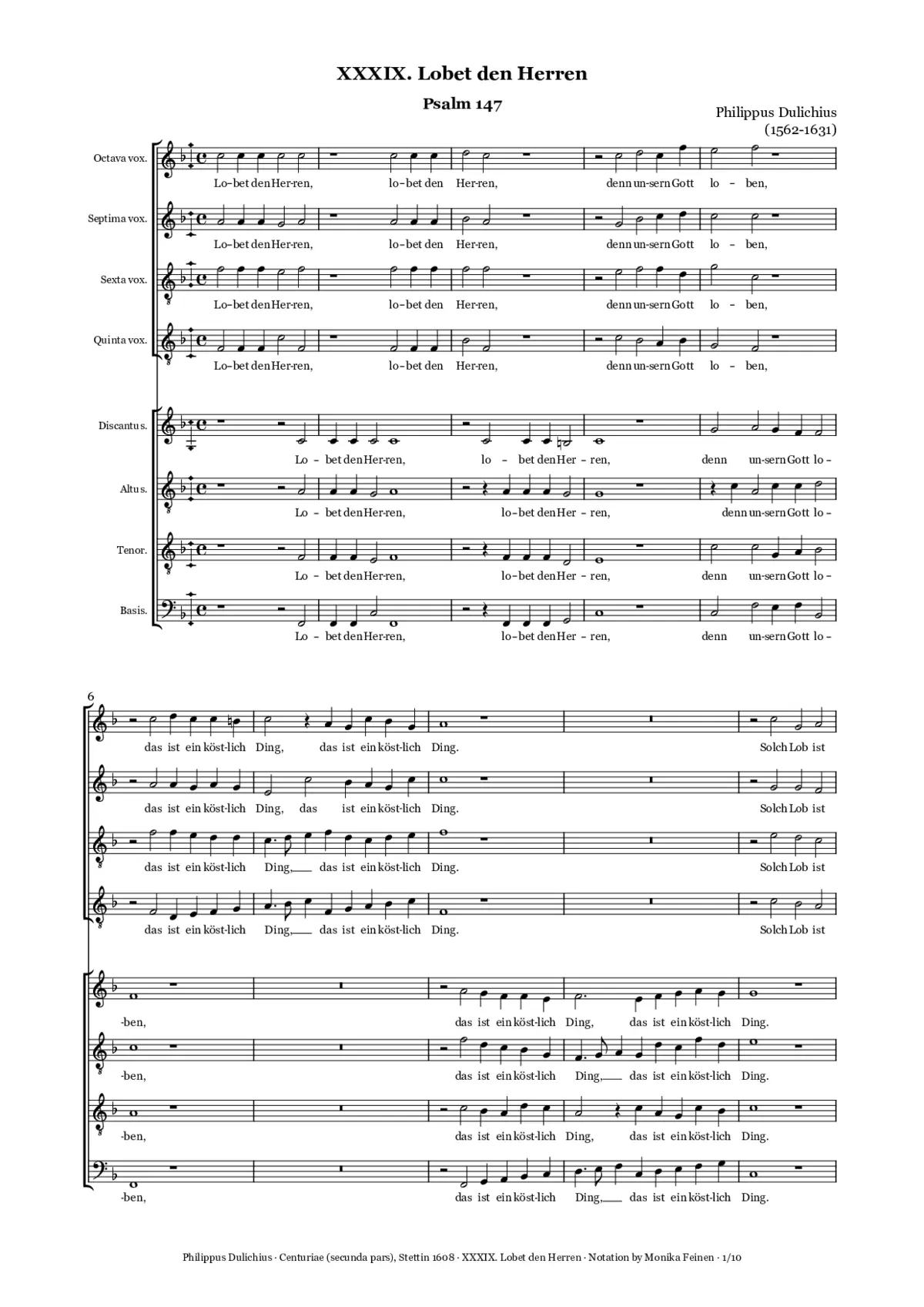 Lobet den Herren denn unsern Gott - Page 1