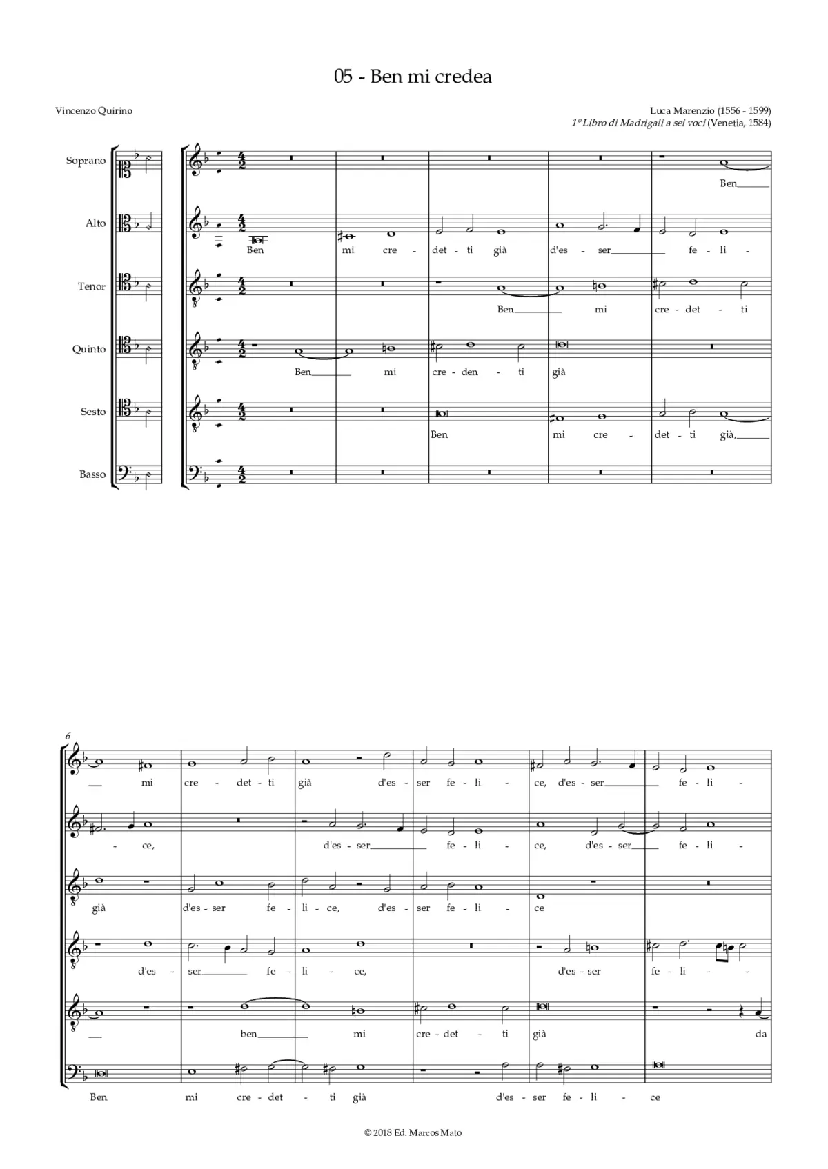 Ben mi credetti già d'esser felice - Page 1