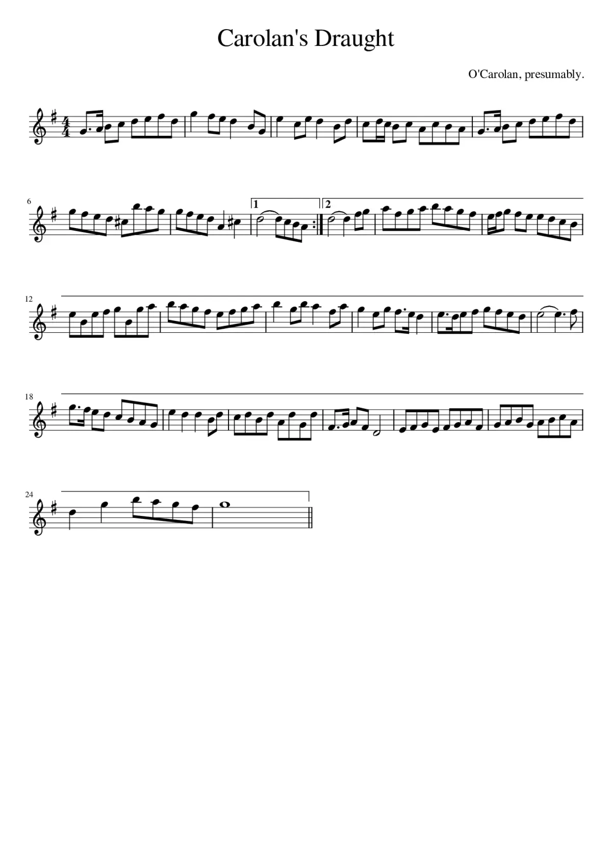 Carolan's Draught - Page 1