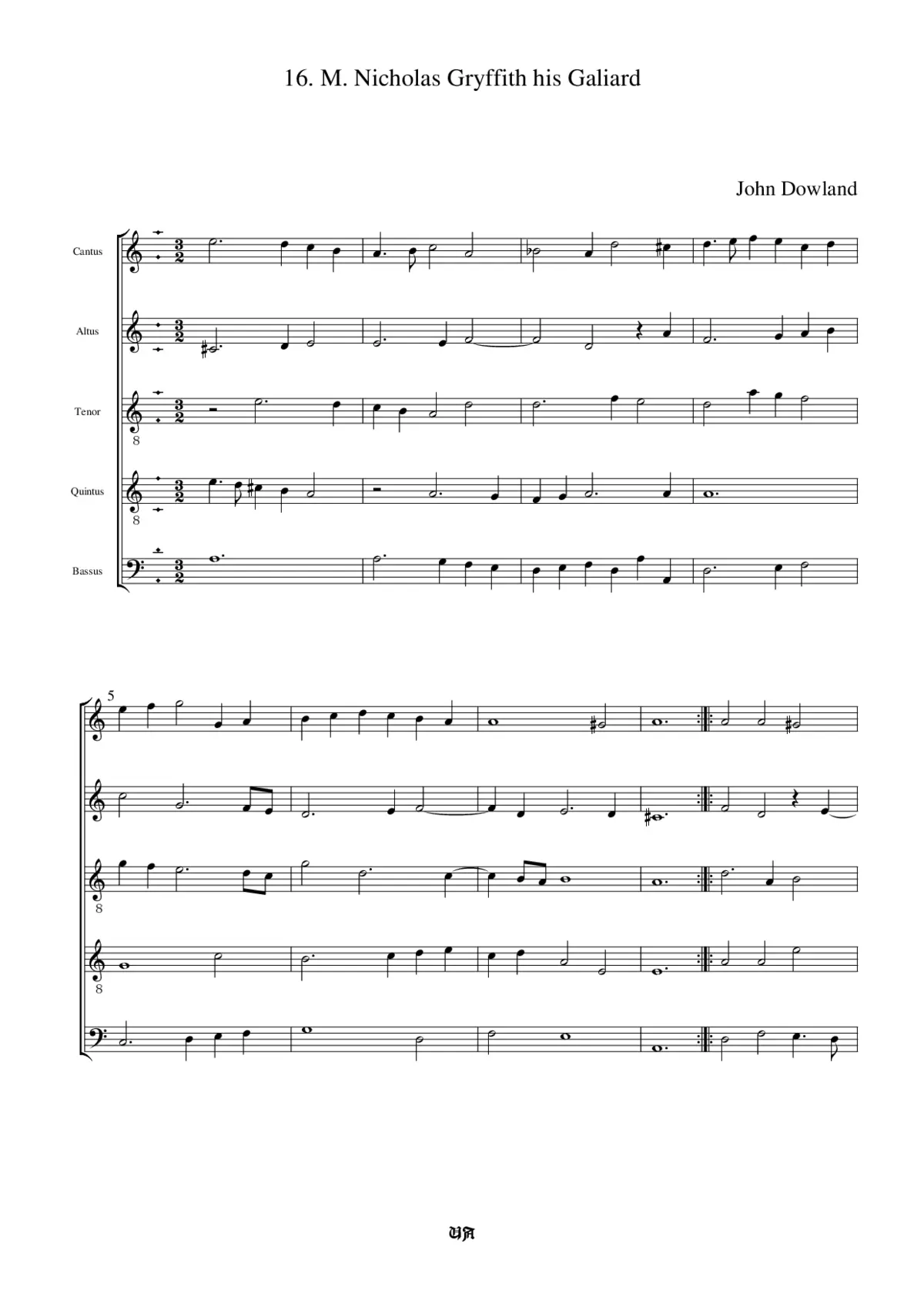 Mr. Nicholas Gryffith his Galliard - Page 1