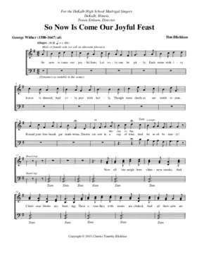 So now is come our joyful feast