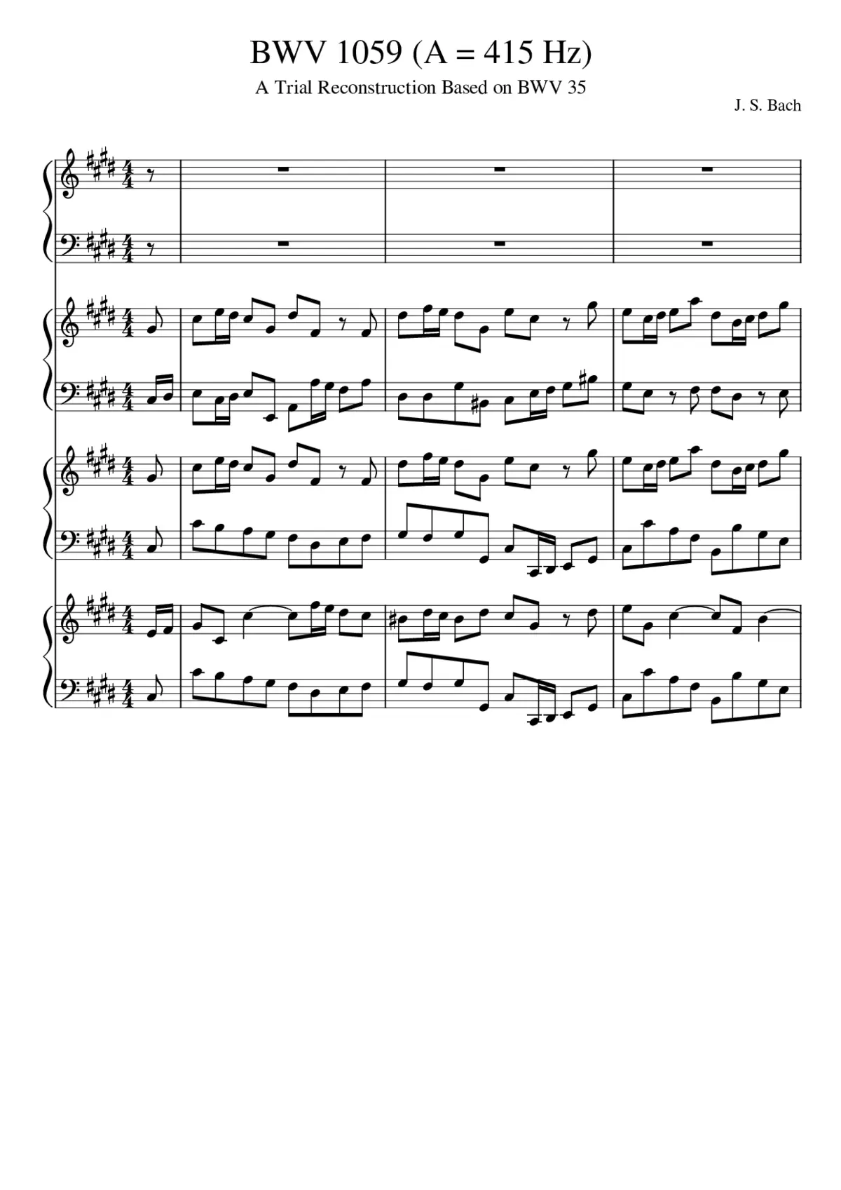 Harpsichord Concerto No.8 in D minor BWV 1059 - Page 1