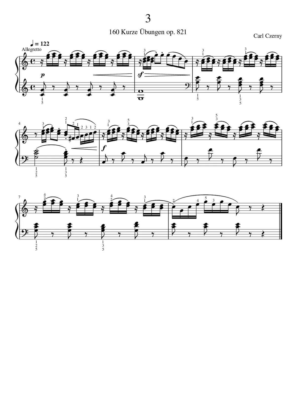 160 Kurze Übungen Op.821 - Page 1