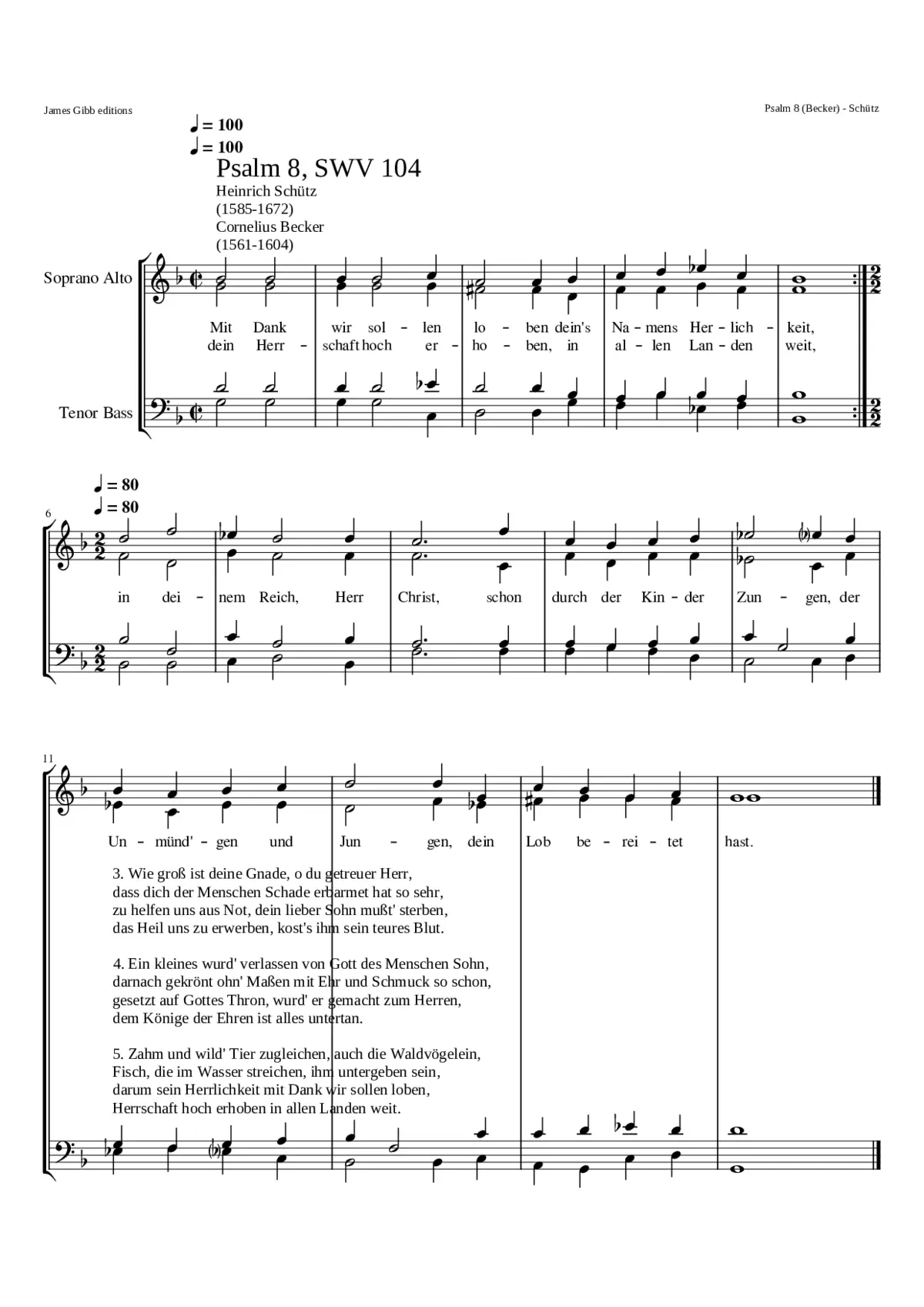 Mit Dank wir sollen loben SWV 104 - Page 1