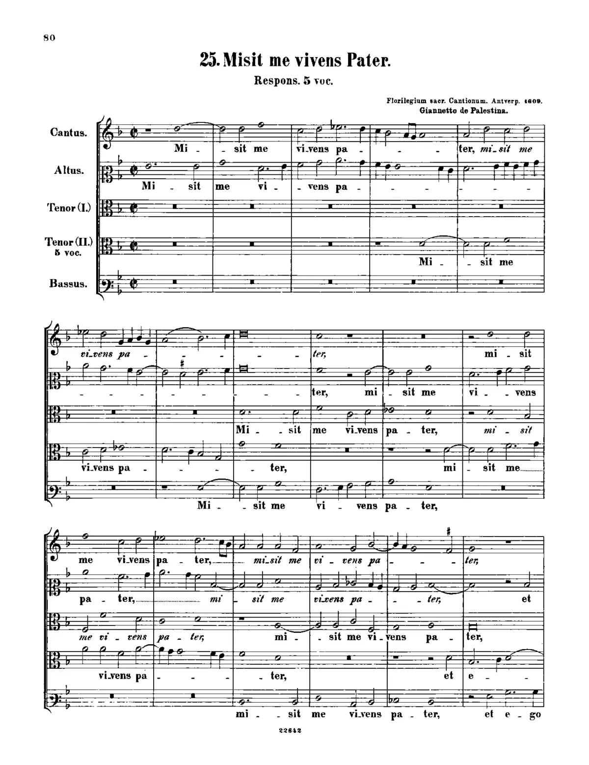Misit me vivens Pater - Page 1