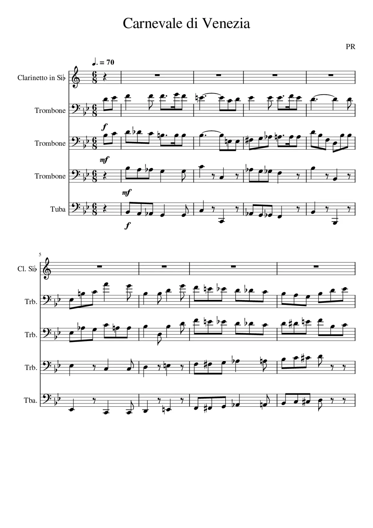 Il carnevale di Venezia Op.10 - Page 1