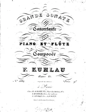 Grande Sonate Concertante for Piano and Flute, Op.85