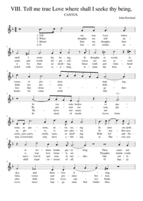 VIII. Tell me true Love where shall I seeke thy being