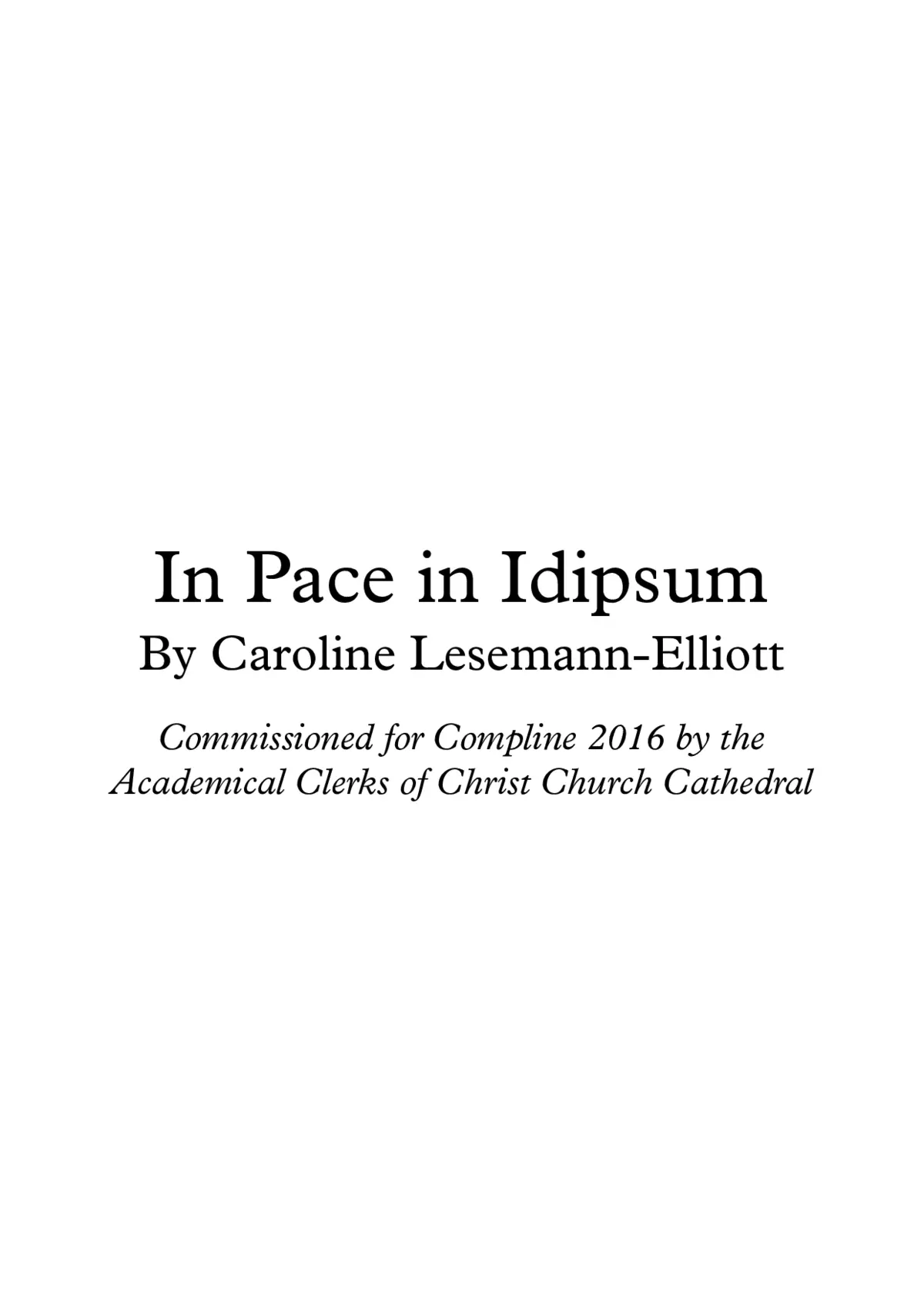 In pace in idipsum - Page 1