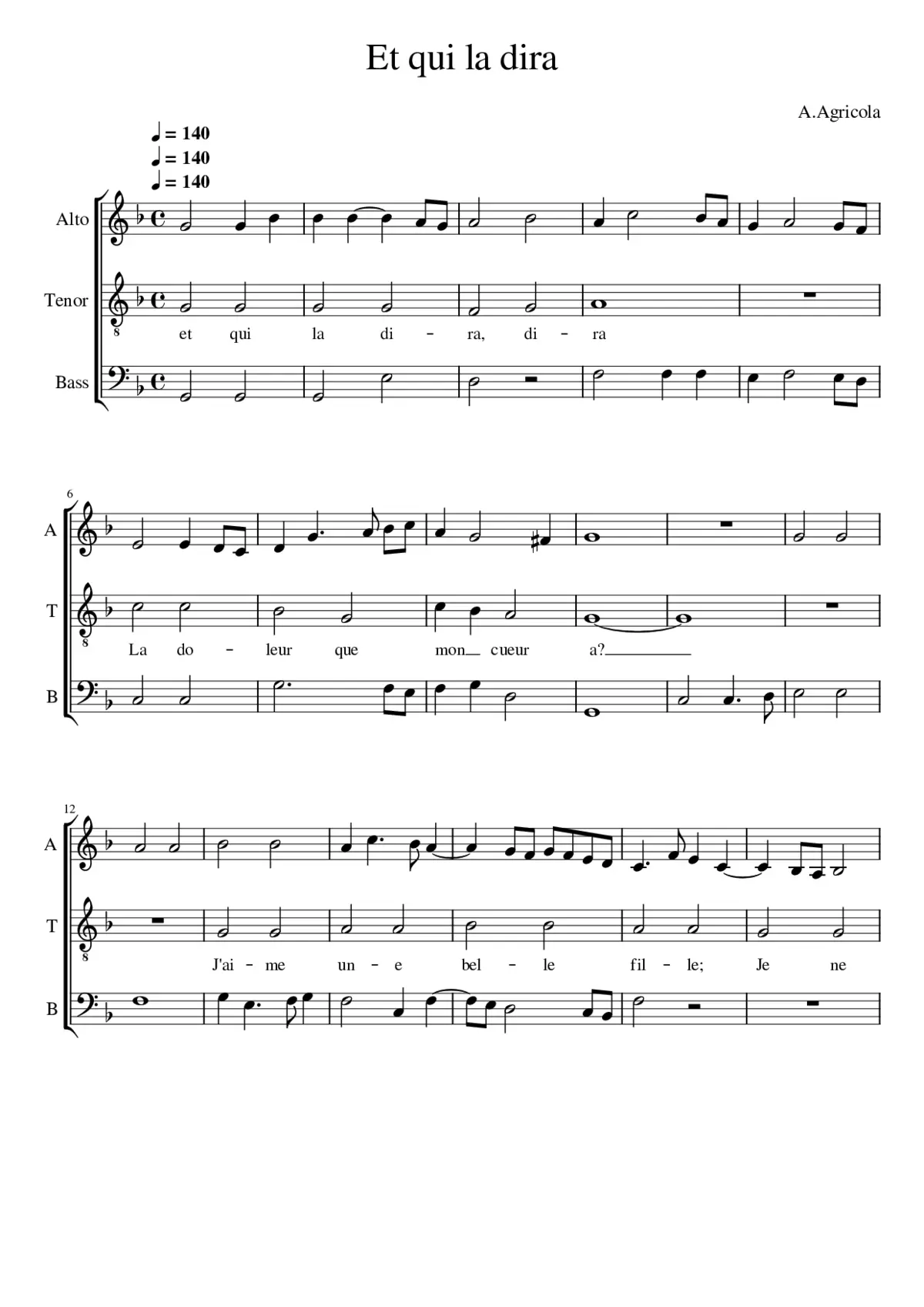 Et qui la dira - Page 1