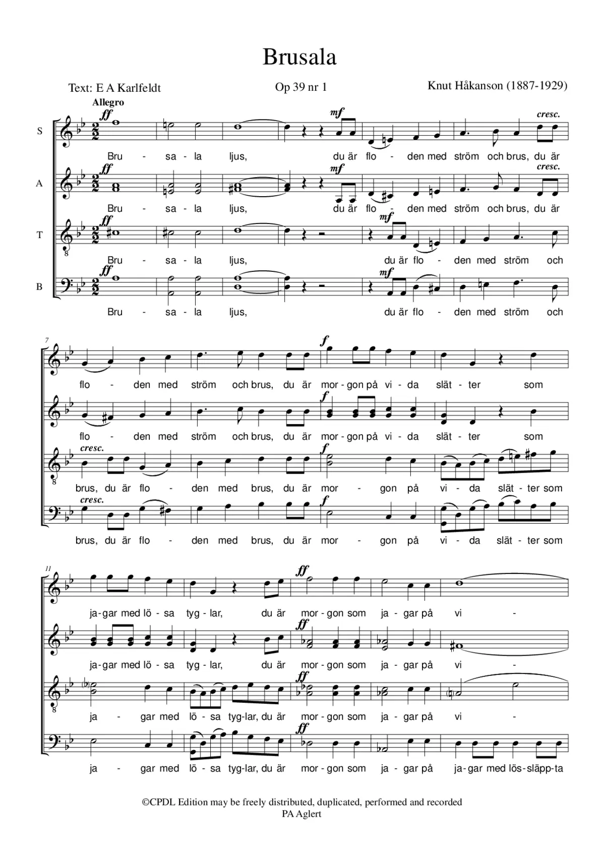 Brusala Op. 39.1 - Page 1