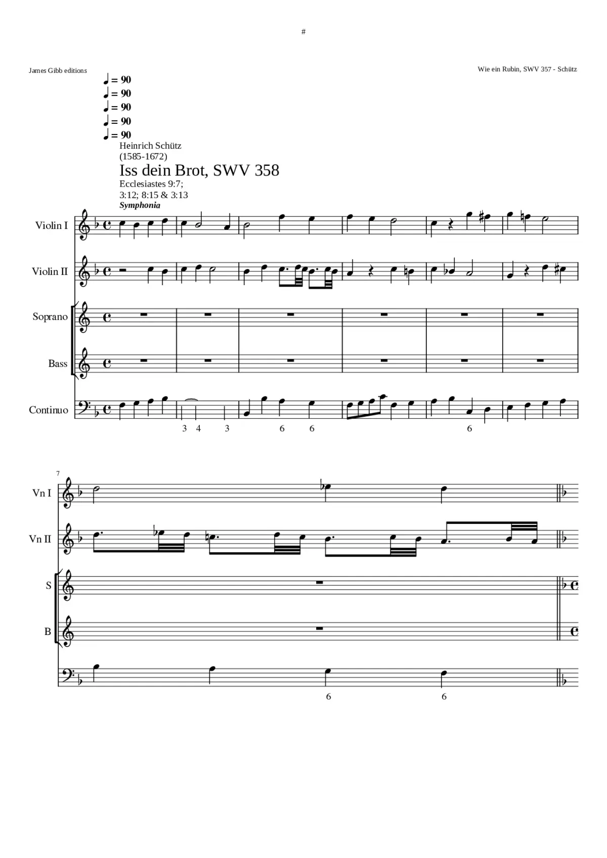 Iss dein Brot mit Freuden SWV 358 - Page 1