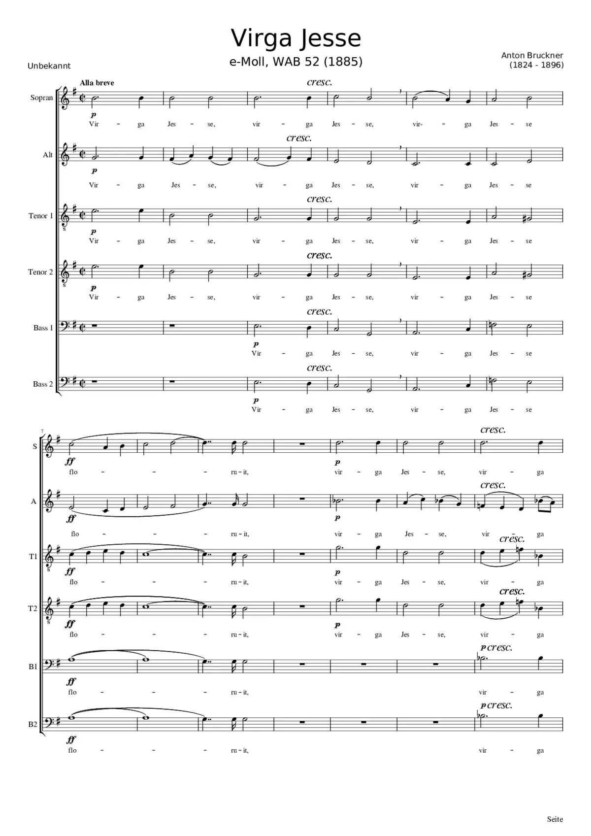 Virga Jesse WAB 52 - Anton Bruckner - Page 1
