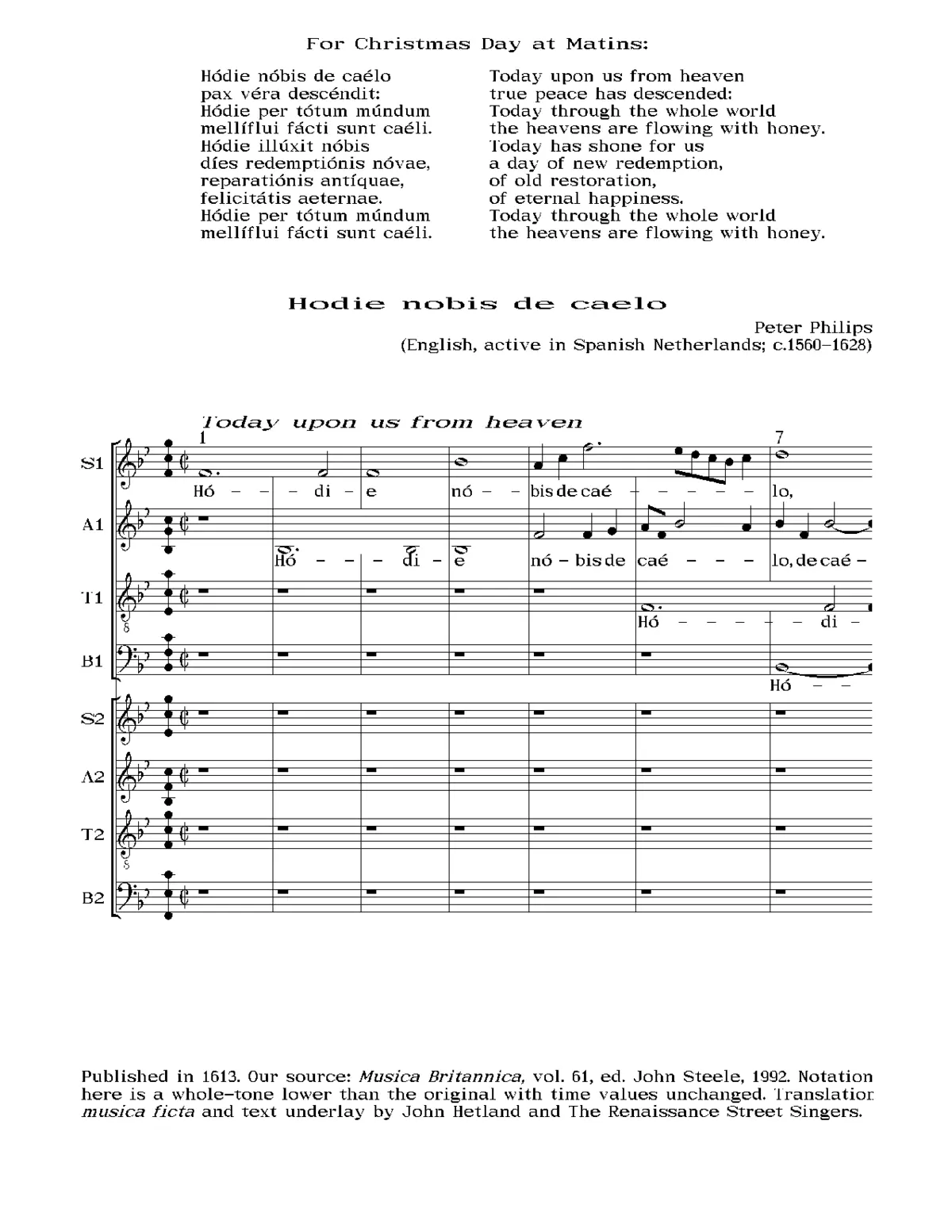 Hodie nobis de caelo - Page 1