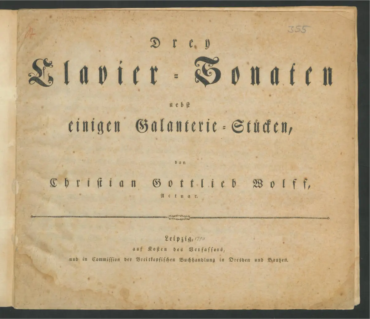 3 Clavier-Sonaten nebst einigen Galanterie-Stücken - Page 1
