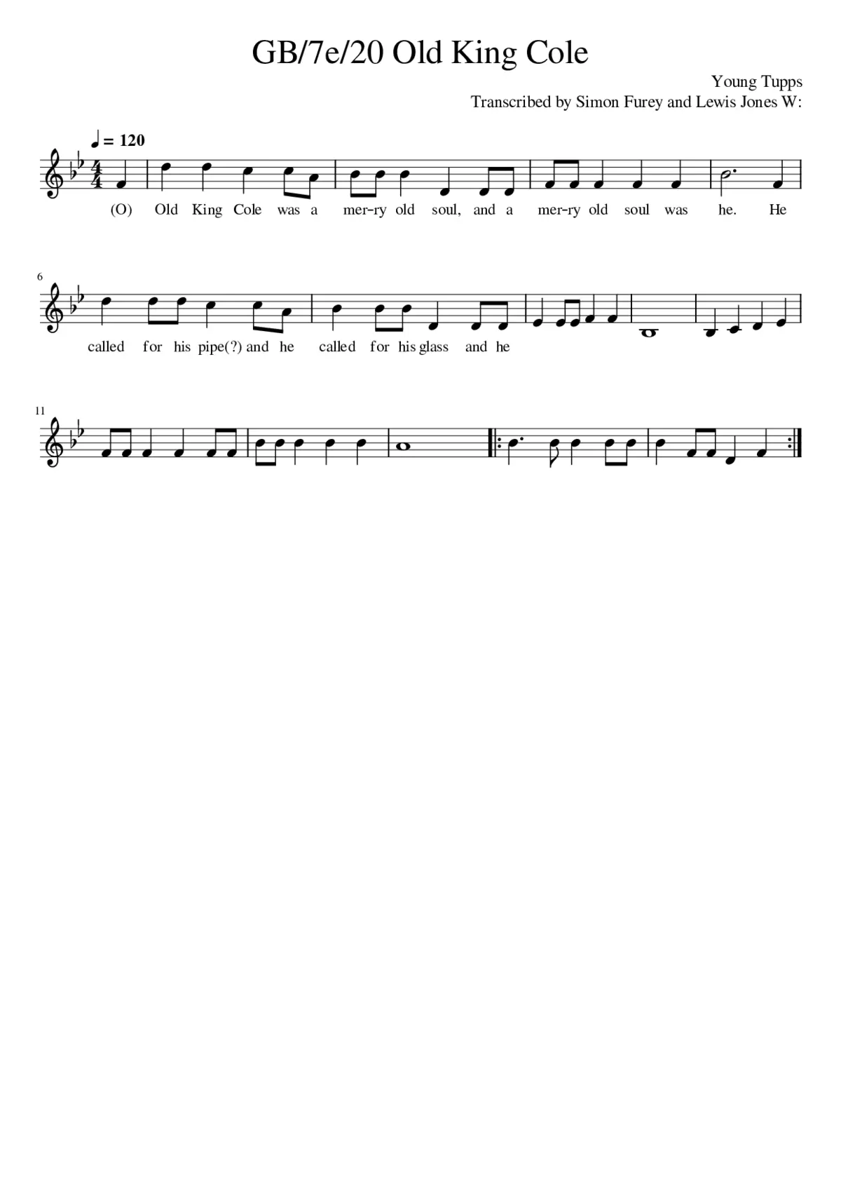 GB/7e/20 Old King Cole - Page 1