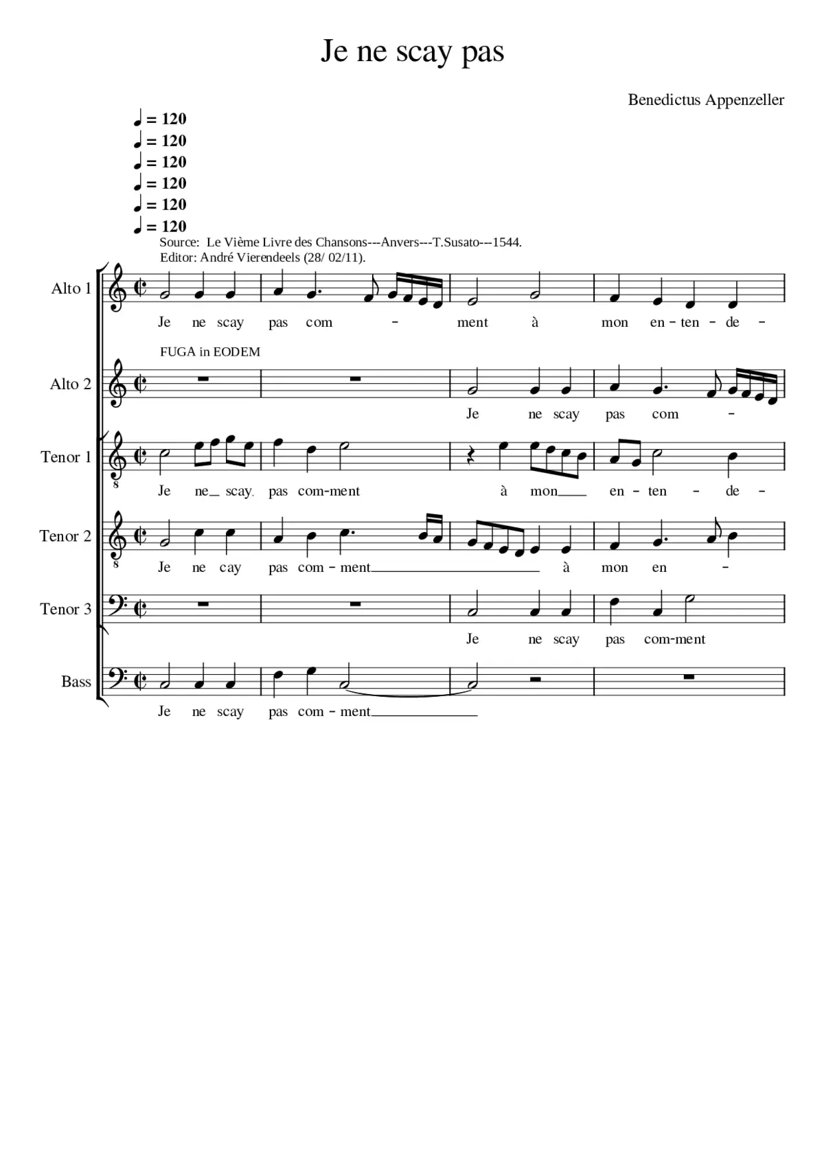 Je ne sçay pas - Page 1