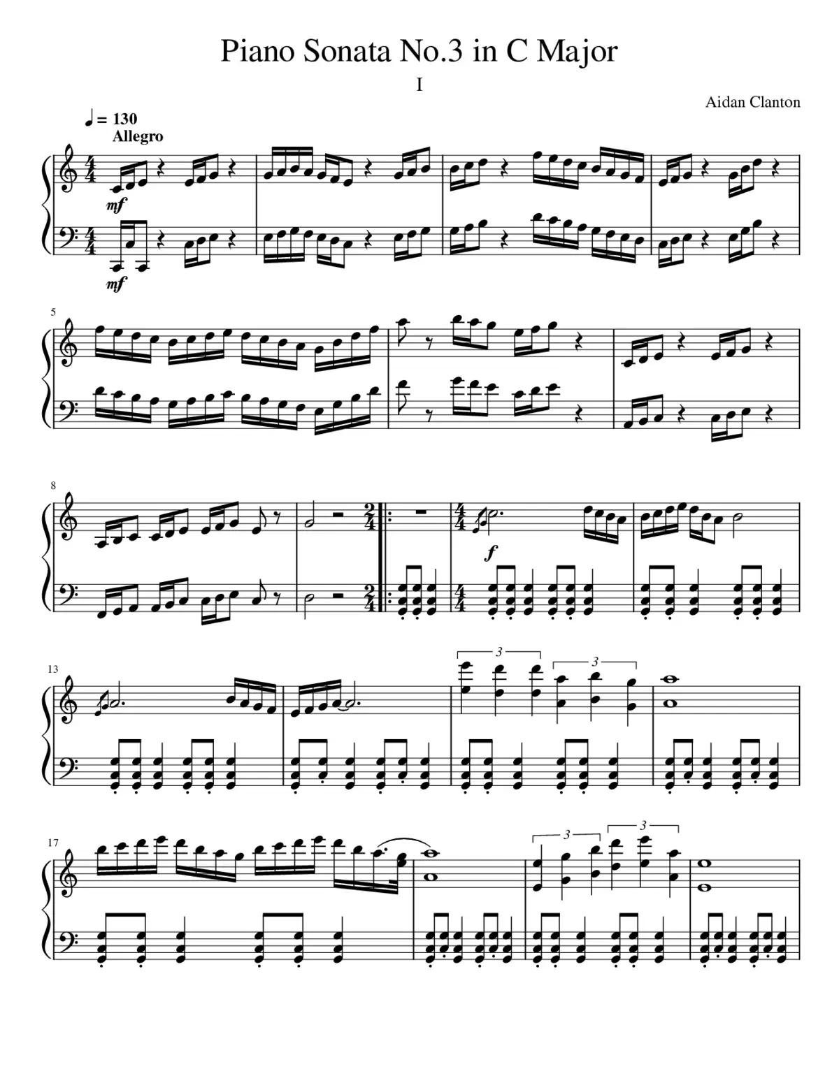 Piano Sonata No.3 in C Major; I - Allegro - Page 1