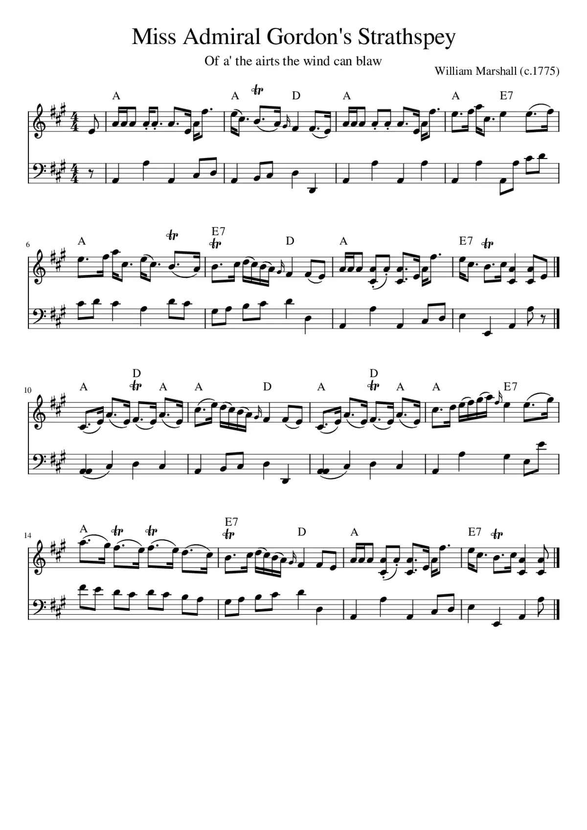 Miss Admiral Gordon's Strathspey - Page 1