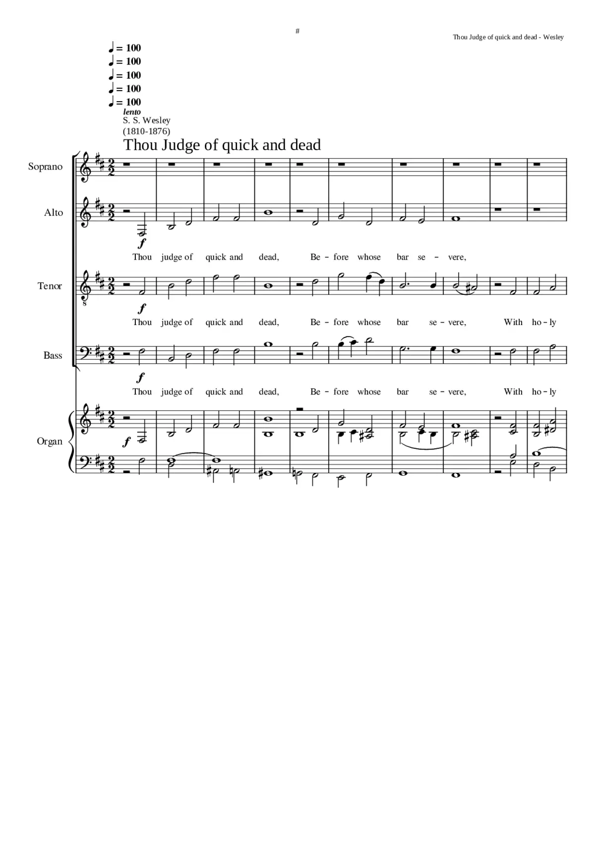 Thou judge of quick and dead - Page 1