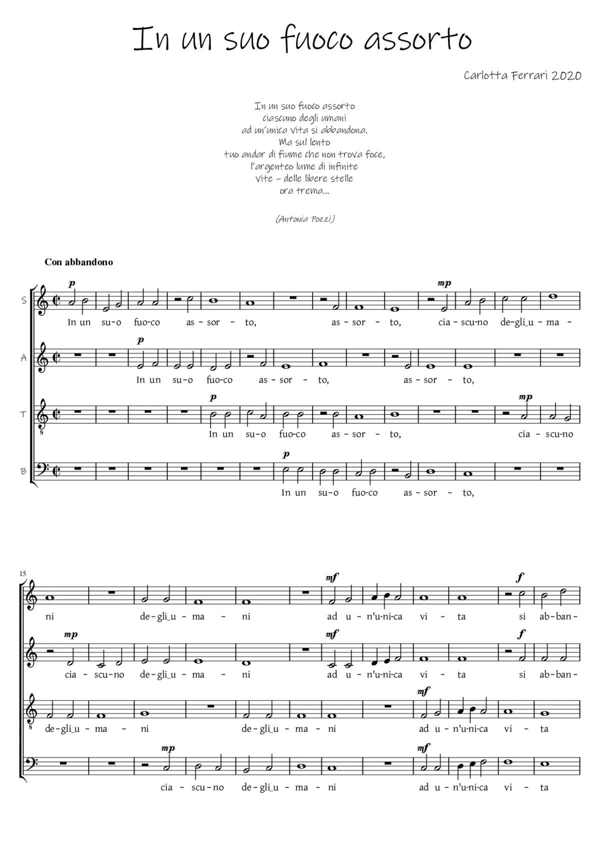 In un suo fuoco assorto - Page 1