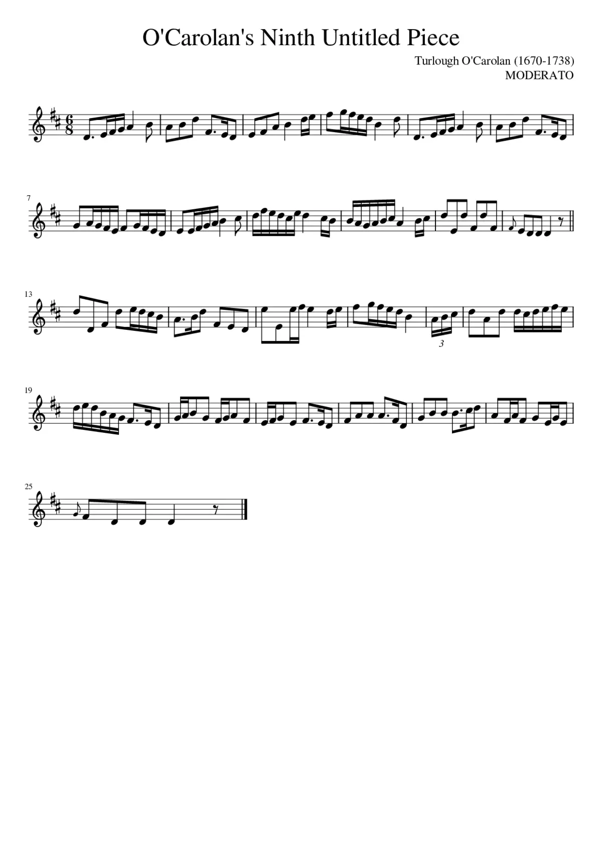 O'Carolan's Ninth Untitled Piece - Page 1