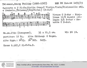 Concerto for 2 Flutes, Violin and Cello