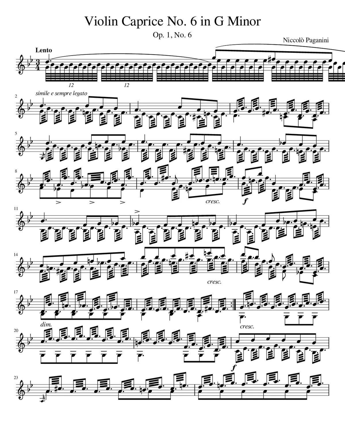 24 Caprices for Solo Violin Op.1 - Page 1