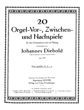 20 Orgel-vor-, zwischen- und nachspiele für den gottesdienst und zur übung