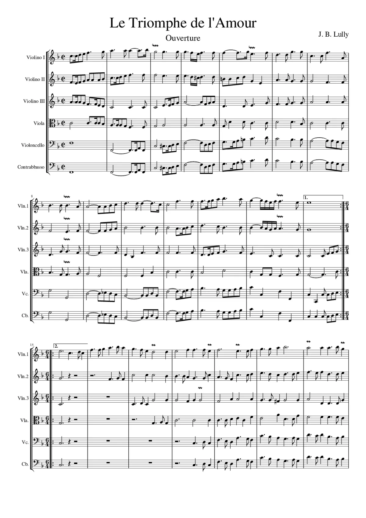 Le triomphe de l'amour LWV 59 - Page 1