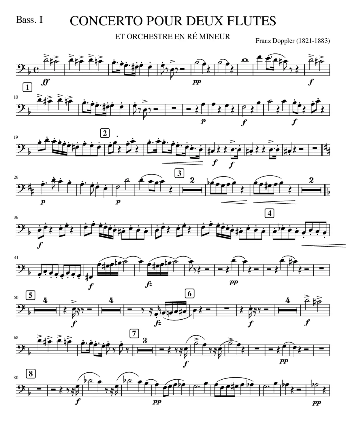 BASS1. CONCERTO 2 FLUTES - Page 1