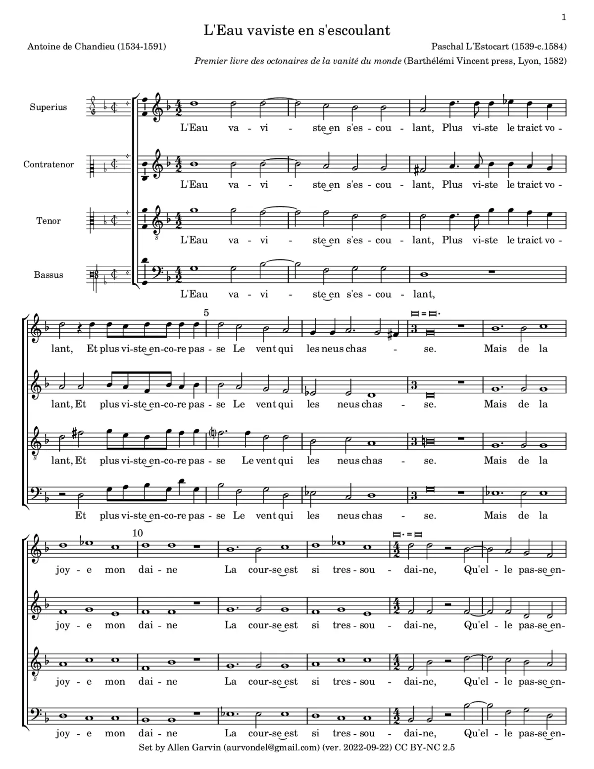 L'eau va viste en s'escoulant - Page 1