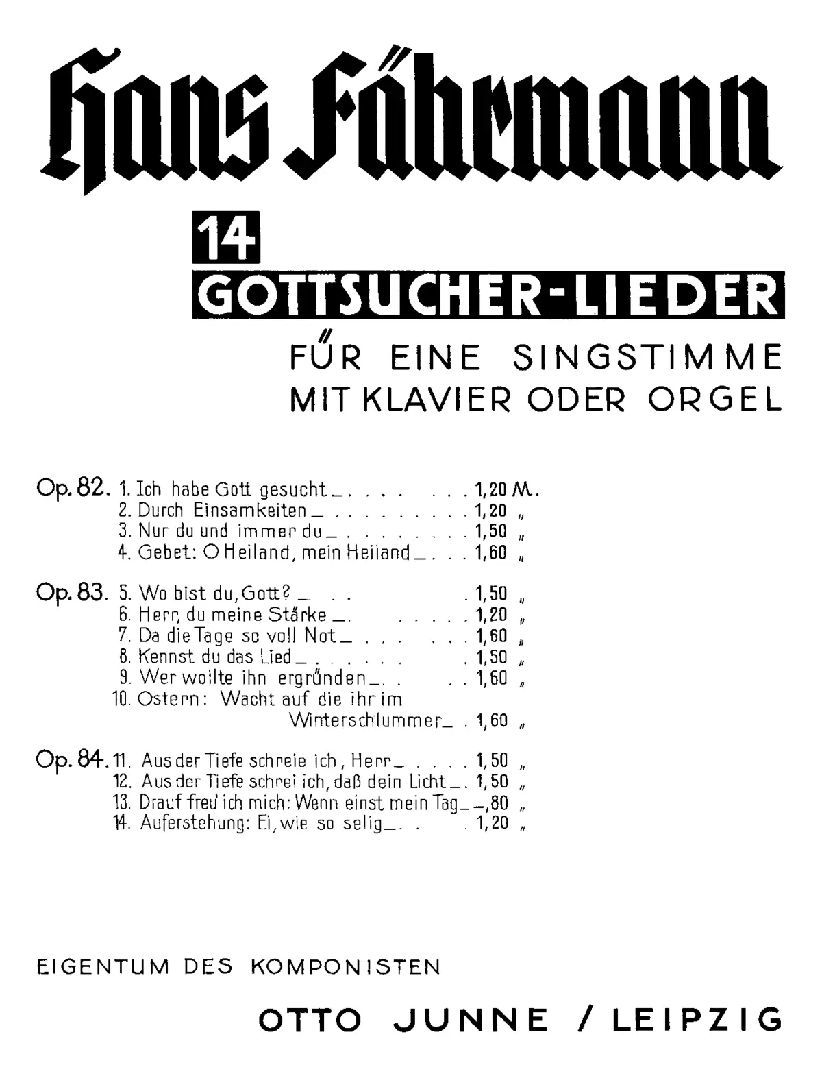 14 Gottsucher-Lieder - Page 1