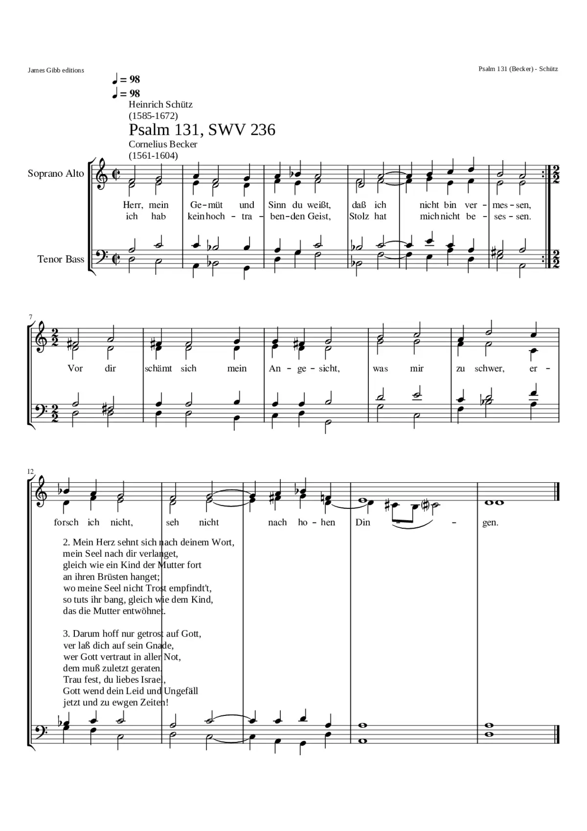 Herr mein Gemüt und Sinn du weisst SWV 236 - Page 1