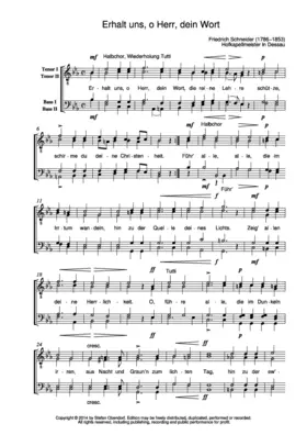 Erhalt uns, o Herr, dein Wort die reine Lehre