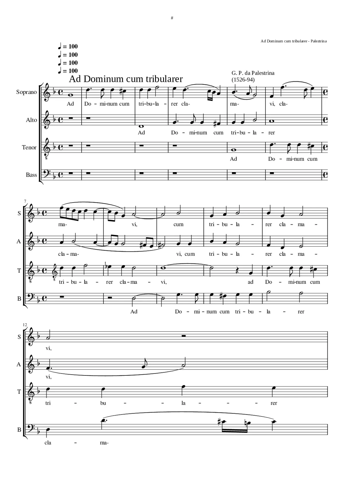 Ad Dominum cum tribularer - Page 1