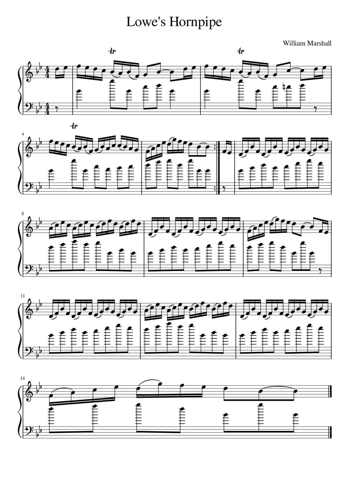 Lowe's Hornpipe - Page 1