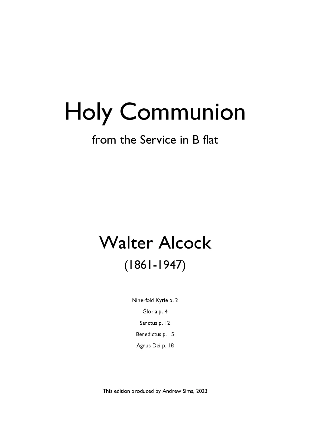 Holy Communion from the Service in B flat - Page 1