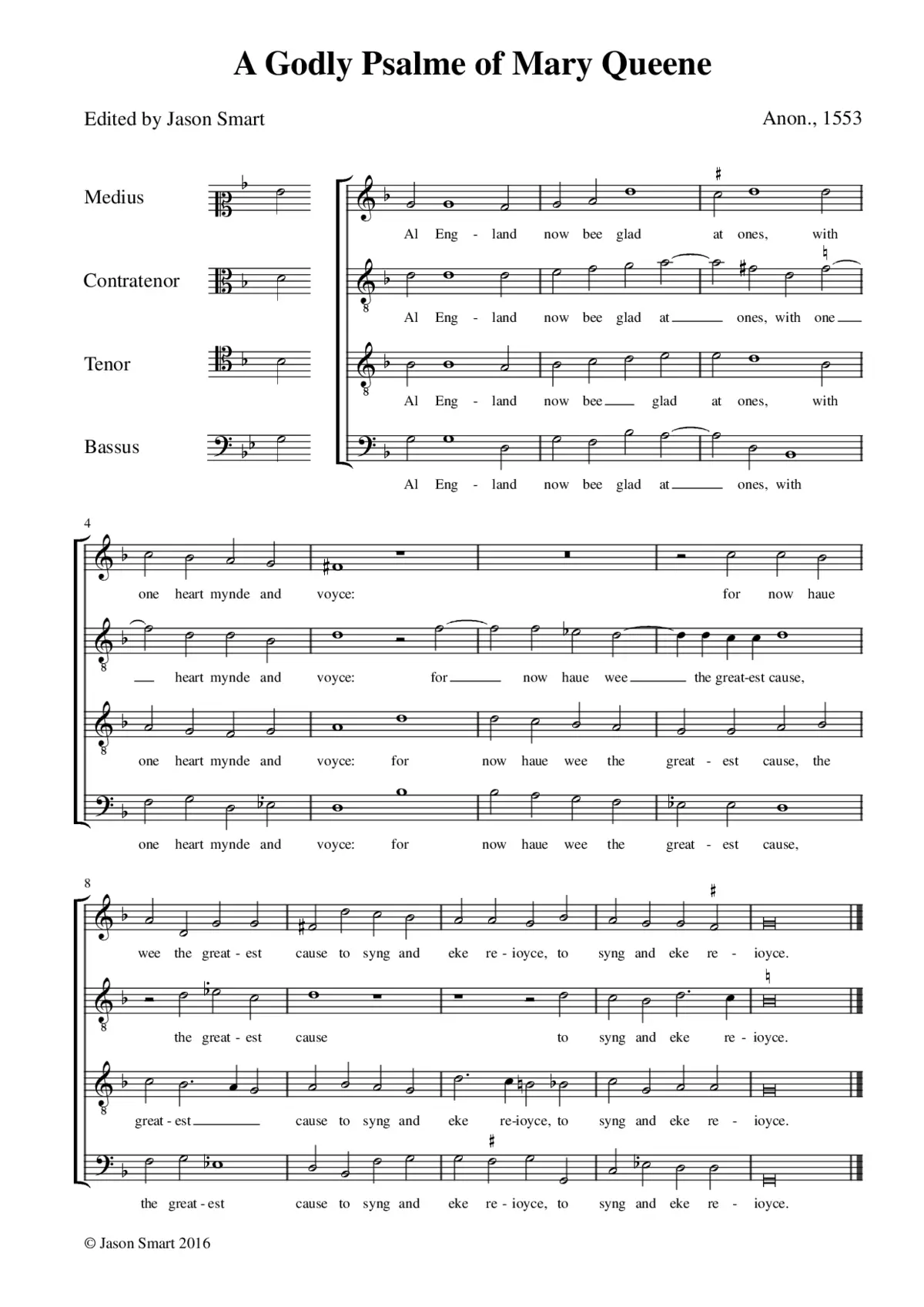 A Godly Psalme of Mary Queene - Page 1