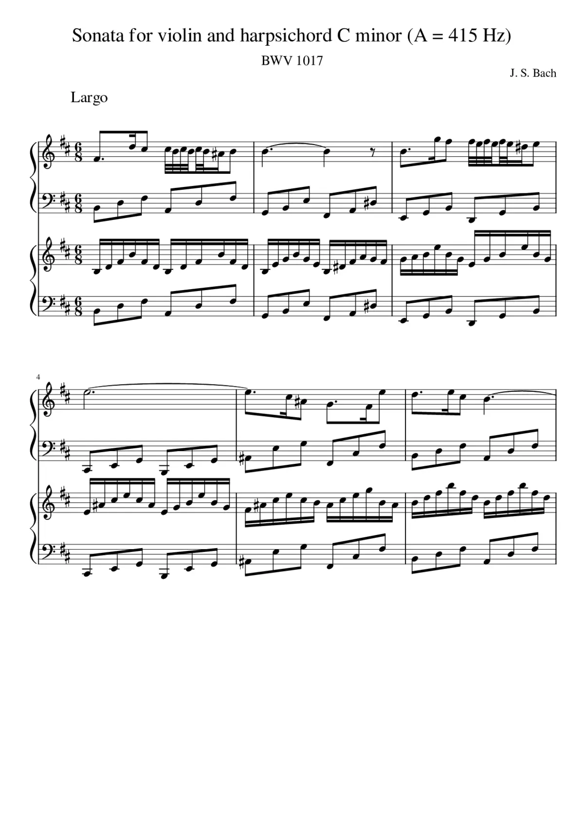Violin Sonata in C minor BWV 1017 - Page 1