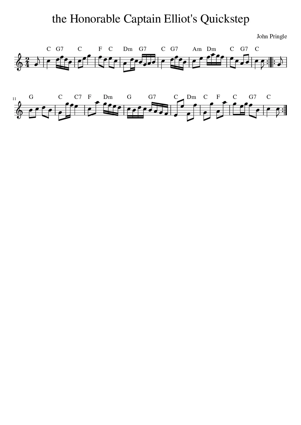 the Honorable Captain Elliot's Quickstep - Page 1