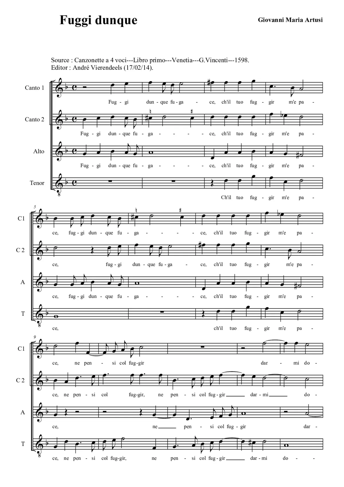 Fuggi dunque fugace - Page 1
