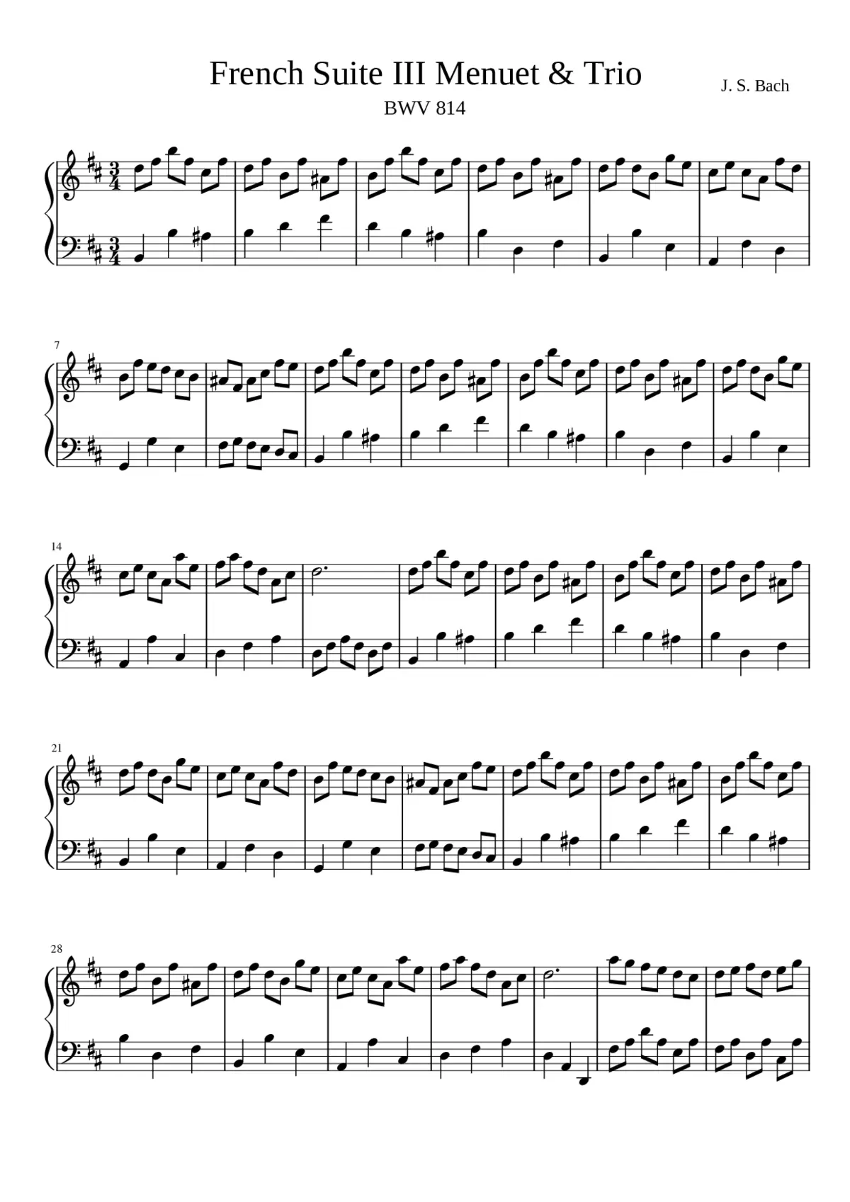 French Suite No.3 in B minor BWV 814 - Page 1