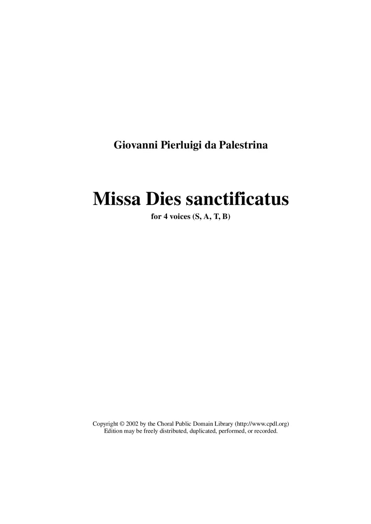 Missa Dies sanctificatus - Page 1