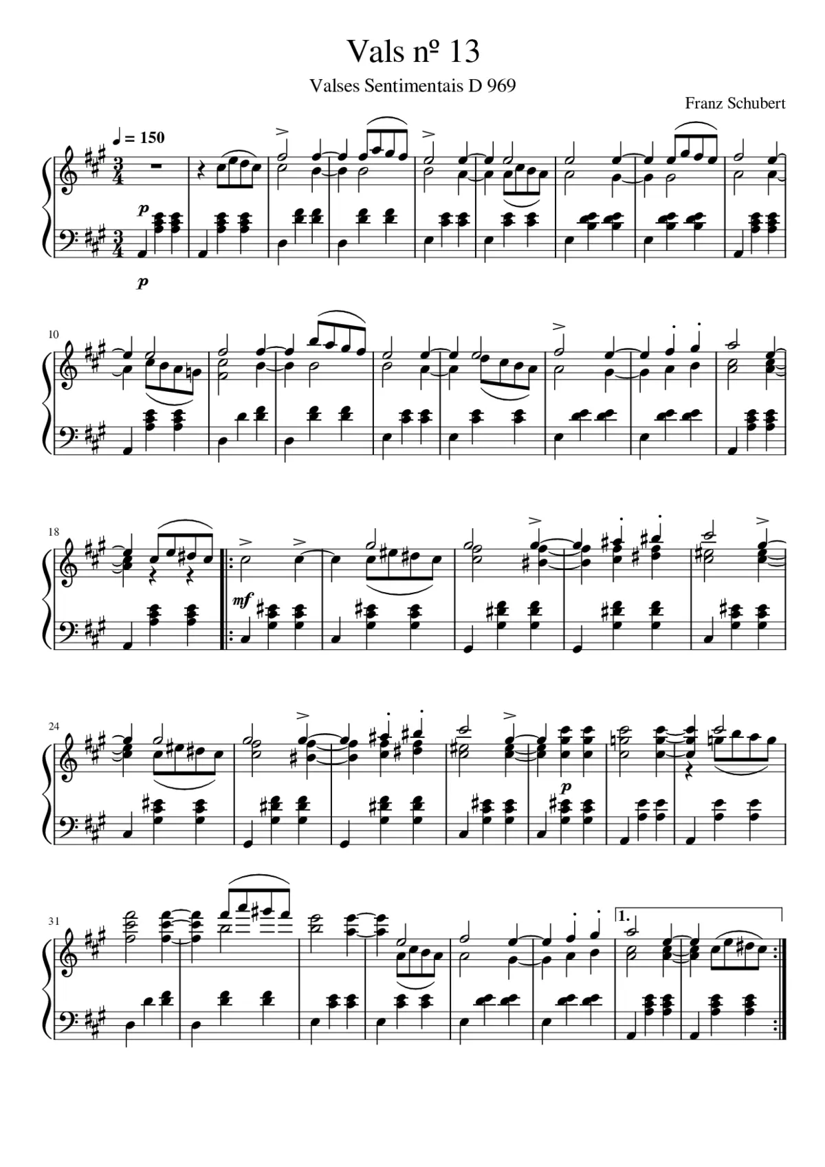 Valse Sentimentale Op. 50 No. 13 - Page 1