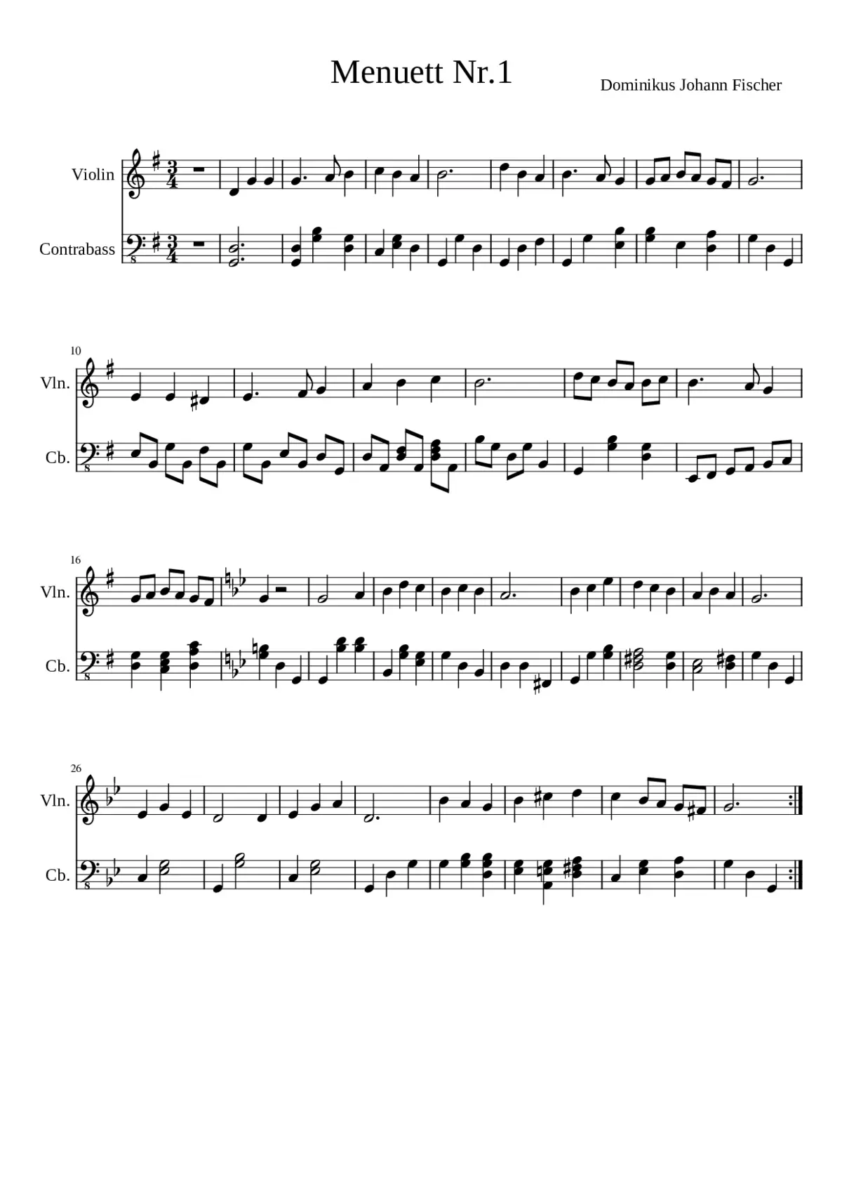 Menuett Nr.1 - Page 1