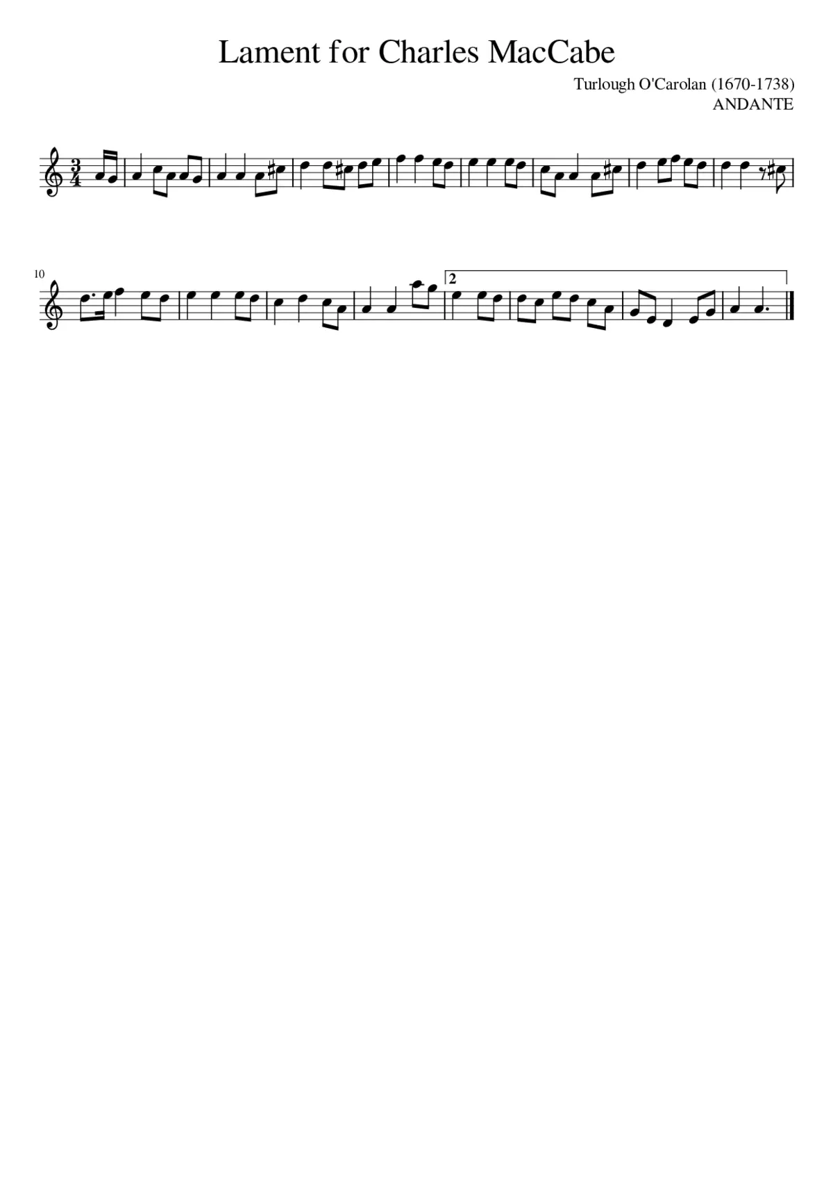 Lament For Charles MacCabe - Page 1