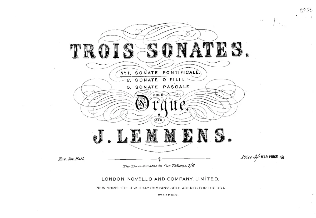 Trois sonates pour orgue - Page 1